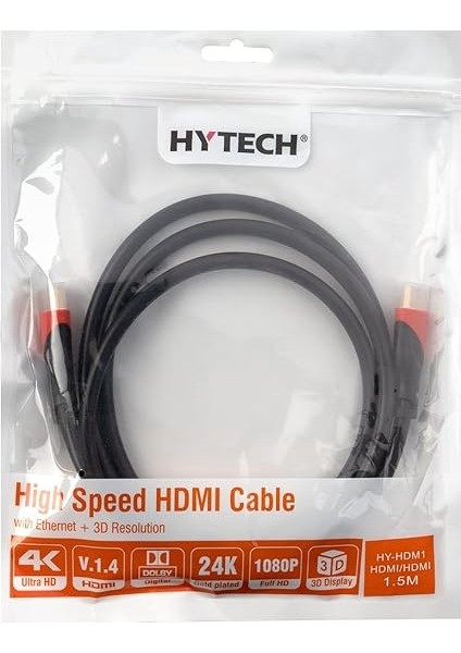 Hy-Hdm1 HDMI To HDMI 1.5m Altın Uçlu 24K 1.4 Ver. 3D Kablosu fiyatları