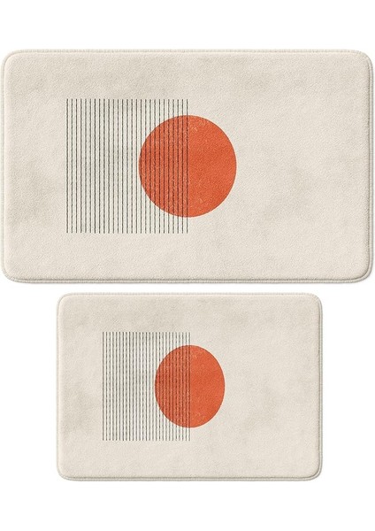 Sevimli Tasarımlı Mikrofiber Banyo Paspası, Kaymaz Taban, Makinede Yıkanabilir, Banyo Halısı (80_BPSM, 2'li Takım)