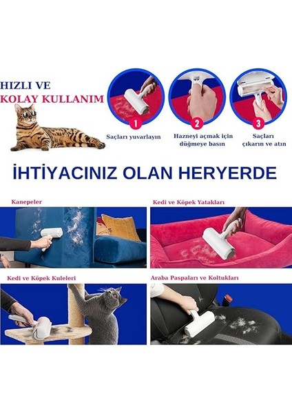 Hazneli Kedi Köpek Tüy Temizleyici Kıl Toz Toplayıcı Kazak Halı Tiftik Temizleyici Gırgır 2 Yönlü Oda Kokusu Hediyeli fiyatları