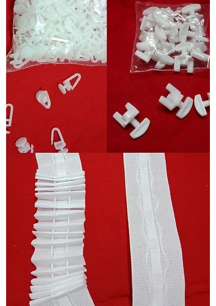 Perde Seti - Perde Ekstraforu 10 Metre(3 Cm)+Perde Kilitli DÜĞME(100ADET)+PERDE VIDASI(STOP)(10ADET)