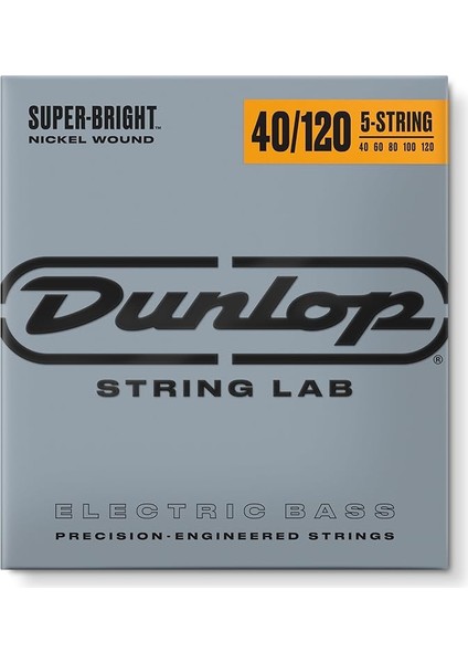 Dunlop DBSBN40120 Nickel 5 Telli Bas Gitar Seti (40-120)