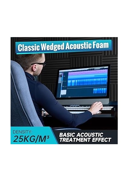 Akustik Köpük, Çıkartmalı, 12 Adet Ses Yalıtım Matı, Oyun Dekorasyonu, Podcast, Kayıt Stüdyosu, Ofis, Akustik Köpük Matlar Için fiyatları
