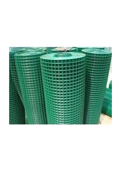 Pvc Kaplı Puntalı Yeşil Tel 12MMX12MM Gözaralıklı 09MM Kalınlık 100CM Yükseklik 3metre Uzunluğunda- Kümes Teli- Kafes Teli- Tavuk Teli-Çit TELİ-100CMX3METREE