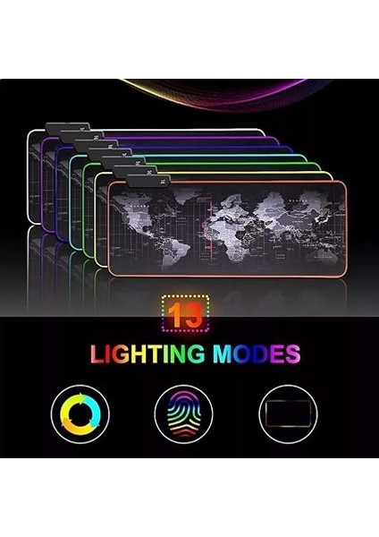 Büyük Oyuncu Rgb Mousepad ve Klavye Pad Mavi Altıgen Desenli Blue Hex Tasarım Işıklı 70CM x 30CM Mouse Pad fiyatları