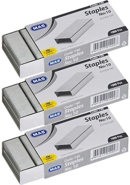 Zımba Teli No:10 ''3 Paket'' (3000 Adet)