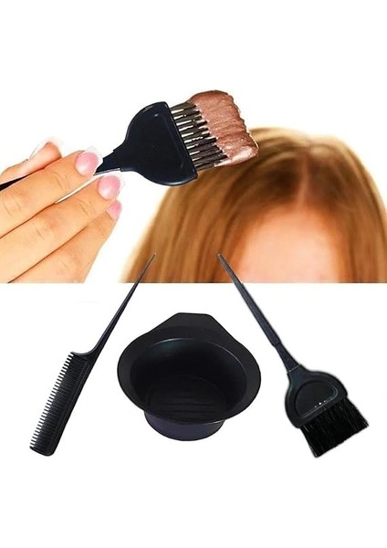 Saç Boyama Seti Boya Fırçası Krepe Tarağı Boya Kabı Siyah fiyatları
