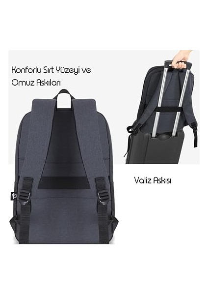 Unicity Eco MCE-1103 Çevre Dostu Laptop Sırt Çantası, Macbook Çantası, MacBook Air/pro ile Uyumlu Sırt Çantası, Erkek Kadın Bilgisayar Çantası, Siyah indirimleri