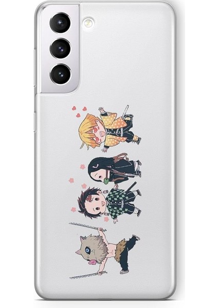 Samsung Galaxy S22 ile Uyumlu Demon Slayer 3 Tasarım Baskılı Şeffaf Kılıf