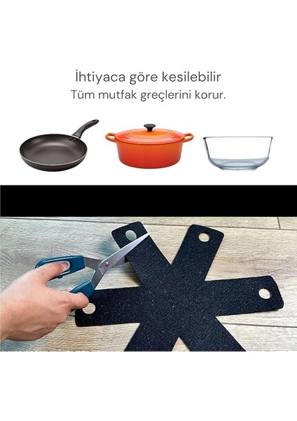 12 Adet Tencere Tava Koruyucu Düzenleyici Çizilme Önleyici Set (Siyah) indirimleri