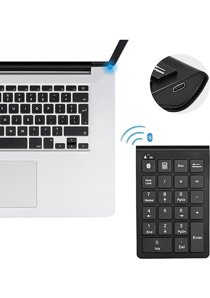 Sayısal Tuş Takımı, Bluetooth Numpad 2.4g Sayısal Tuş Takımı, Kablosuz, 22 Tuşlu – 10 Çok Fonksiyonlu Tuş, Dizüstü Bilgisayar, Masaüstü Bilgisayar, Dizüstü Bilgisayar, Bilgisayar Için (Usb fiyatları