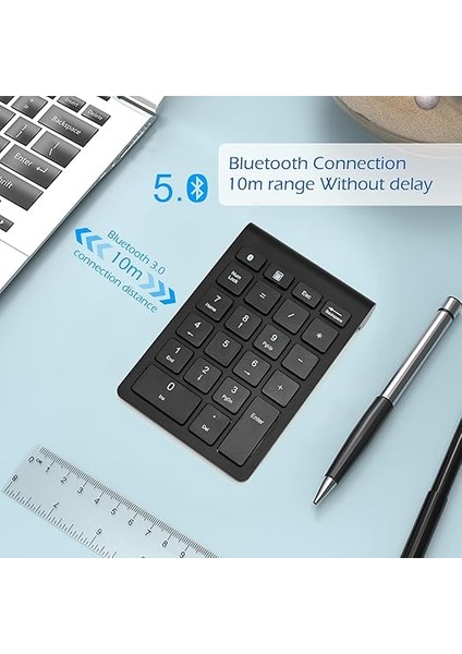 Sayısal Tuş Takımı, Bluetooth Numpad 2.4g Sayısal Tuş Takımı, Kablosuz, 22 Tuşlu – 10 Çok Fonksiyonlu Tuş, Dizüstü Bilgisayar, Masaüstü Bilgisayar, Dizüstü Bilgisayar, Bilgisayar Için (Usb modelleri