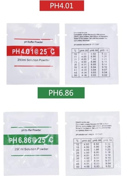 250 ml Ph Tampon Çözelti Tozu Ph Test Ölçüm Cihazı Tedbir Kalibrasyon 4.01 6.86 fiyatları