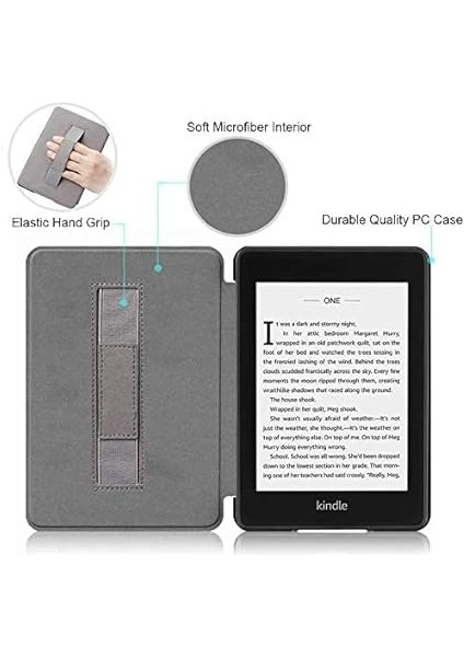6" Kindle Paperwhite Kılıfı (5./6./7. NESIL-2012/2013/2015 Yayınlanan Model: EY21/DP75SDI) - El Askılı, Otomatik Uyku/uyandırma Özellikli modelleri