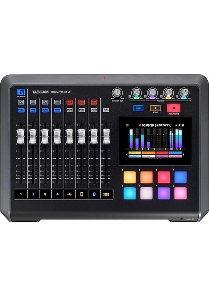 Mıxcast 4 Podcast Yayını Için 4 Kanal Mikser &amp; Kaydedici ve USB Ses Arabirimi