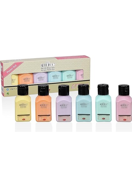 Akrilik Boya 6X75ML Set - Pastel Renkler