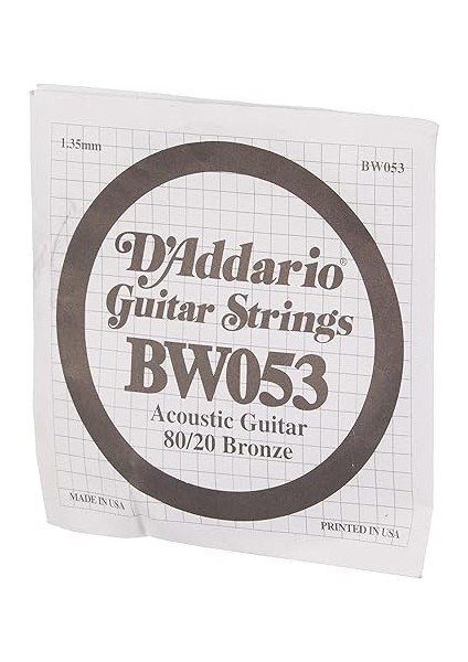 BW053 Akustik Tek Tel, 80/20 Bronze Wound, 053, (Mi) Pak modelleri