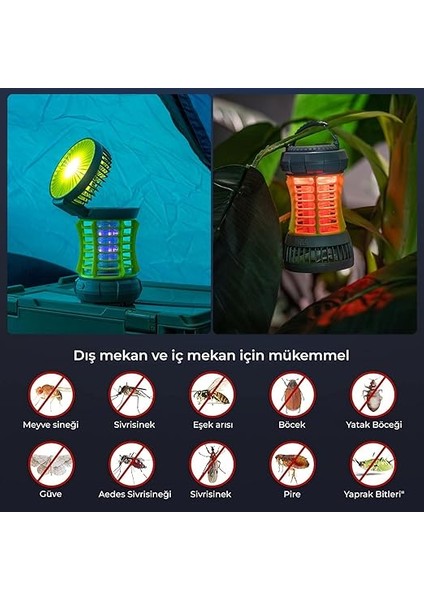 Sivrisinek Kovucu Iç Mekan/dış Mekan Elektrikli, Micro USB Şarj Edilebilir Sivrisinek Kovucu Lamba, Taşınabilir Ipx4 Su Sıçramasına Karşı Korumalı LED Işık Elektronik Ampul Kl-02 fiyatları