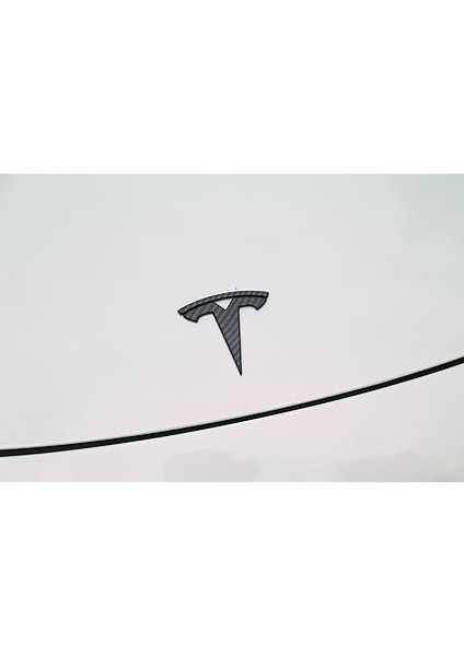 Tesla Model Y ile Uyumlu T Logosu (Ön Kaput + Arka Bagaj + Direksiyon Simit) Mat Karbon modelleri