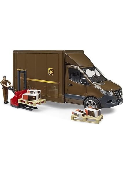 BR02678 Mercedes Benz Sprinter Ups Kargo Aracı Transpalet ve Figür fiyatları