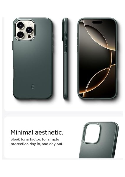 iPhone 16 Pro Max Ince Magsafe Kılıf Thin Fit Hava Kanalı Teknolojisi™ Askeri Sınıf Koruma Magfit Abyss Green Kapak - ACS07981 modelleri