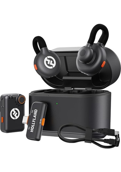 Lark M2S Combo (Kamera Rx + Usb-C Rx+ Lightning Kablosu) Kablosuz Lavalier Mikrofon, Iphone/kamera/android/pc Için, Titanyum Klips, Gürültü Azaltma, 30 Saat Kullanım, Vlog, Röportaj