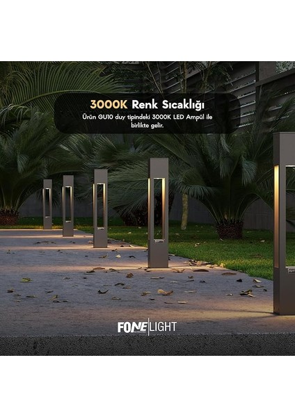 Alüminyum Bahçe Aydınlatma Bollardı, Modern Yürüyüş Yolu ve Çim Aydınlatması, Antrasit Renk, 75 Cm, 3000K Sıcak Beyaz LED Dış Mekan Lambası fırsatları