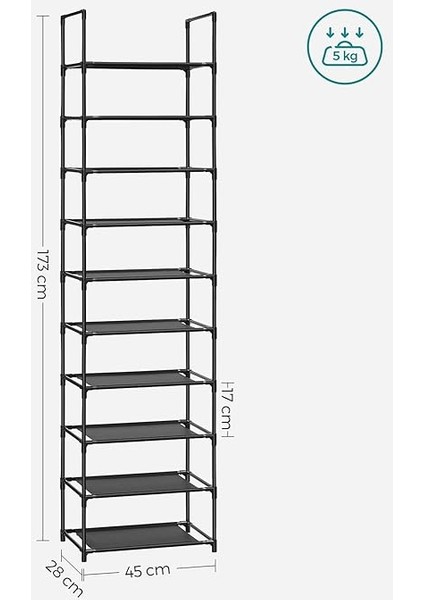 Ayakkabı Rak, 45 x 28 x 173 Cm, LSH010B02 modelleri
