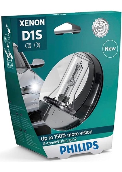 D1S X-Treme Vision GEN2%150 Daha Fazla Görüş Xenon Ampul, 1 Adet
