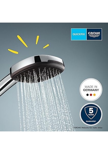 Vitalio Comfort 110 El Duşu, 3 Akışlı (Masaj, Yağmur &amp; Jet), Smartswitch, 110MM Kare Duş Başlığı, Silikon Halka, Kireç Önleyici Sistem, Krom, 26092001 modelleri