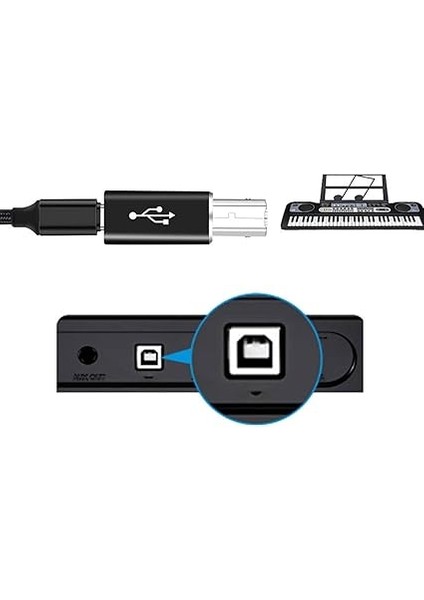 1952 Type C To USB B Midi Klavye Yazıcı Printer Çevirici Dönüştürücü Adaptör Ürün Malzemesi: Alüminyum Alaşım USB C USB B, Geniş Arayüzler (LN-1952 Type C To USB B) modelleri