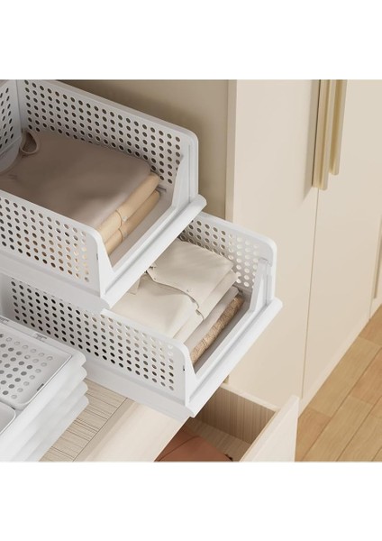 3'lü Raylı Elbise Dolap Içi Organizeri - Mutfak Banyo Düzenleme Depolama Üst Üste Dizilebilir (1, Latte) indirimleri