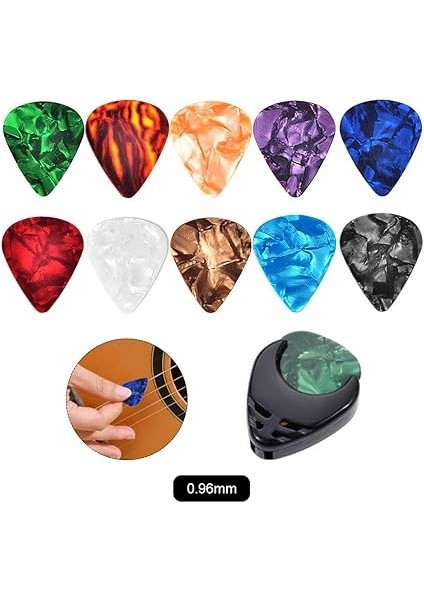 10 Parçalı Gitar Penası Seti, Renkli Gitar Penaları ve Pena Tutucu Seti, Akustik Gitar Penası, Çok Fonksiyonlu Selüloit Gitar Aksesuarı indirimleri
