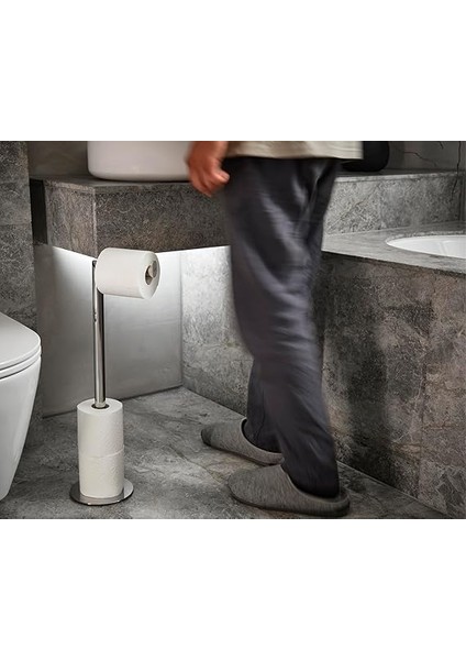 Joseph Easystore Luxe 2'si 1 Arada Ayaklı Tuvalet Kağıdı Tutucusu, Birinci Sınıf Paslanmaz Çelik, 4 Tuvalet Kağıdı Saklama Alanına Kadar indirimleri