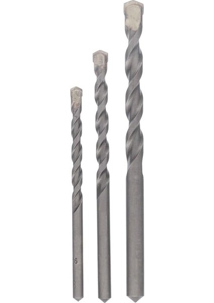 Professional Matkap ve Kırıcı Delici Uçları, Taş ve Beton, Gri, 3 Adet