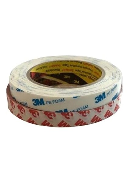 Magnet 3m Güçlü Çift Taraflı Bant 2'li Set Köpük Bant 15 mm x 4.5 mt + Ince Şeffaf 15 mm x 5 mt