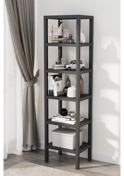 Life 6 Katlı Plastik Siyah Banyo Mutfak Rafı MIT1045