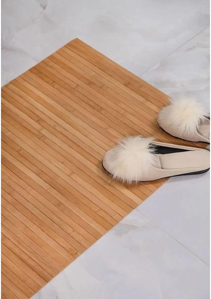 Lüks Bambu Kaymaz Banyo Paspası Su Geçirmez Çok Amaçlı Şık ve Dayanıklı Mat 65X45 cm indirimleri