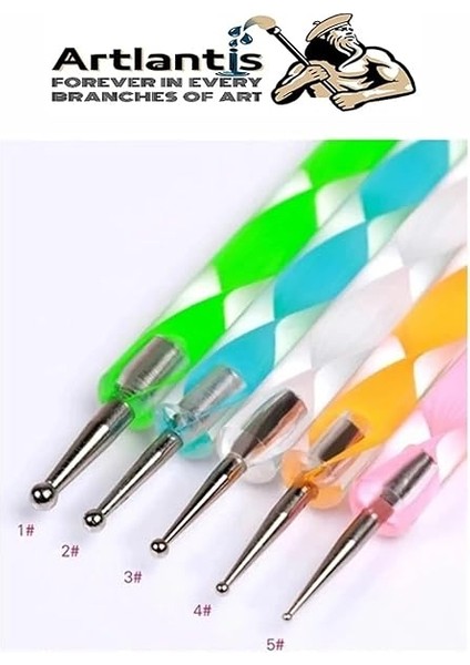 Kil Şekillendirme ve Noktalama Kalemi 5 Li 1 Paket Heykel Seramik Çömlek Şekillendirici Modelleme Silikon Fırça modelleri