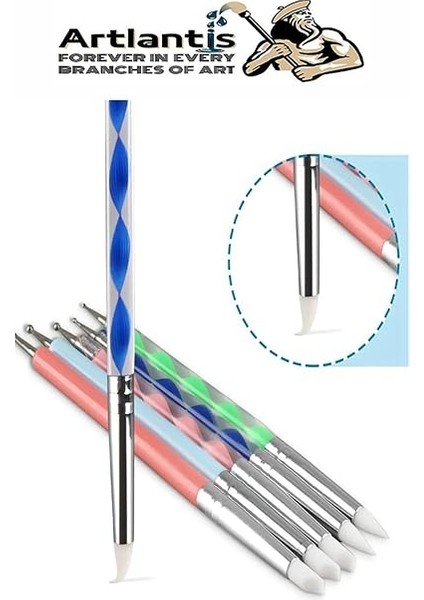 Kil Şekillendirme ve Noktalama Kalemi 5 Li 1 Paket Heykel Seramik Çömlek Şekillendirici Modelleme Silikon Fırça fırsatları