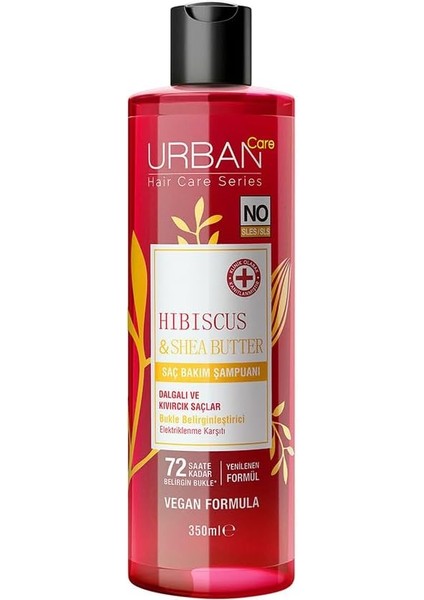 Care Hibiscus &amp; Shea Butter Bukle Belirginleştirici Saç Bakım Şampuanı, 350 Mililitre, Vegan