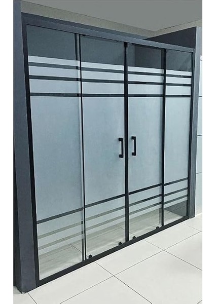 Duşakabin Ön Cephe Siyah Profil 5mm Desenli Yükseklik 190 cm (144 Cm) modelleri