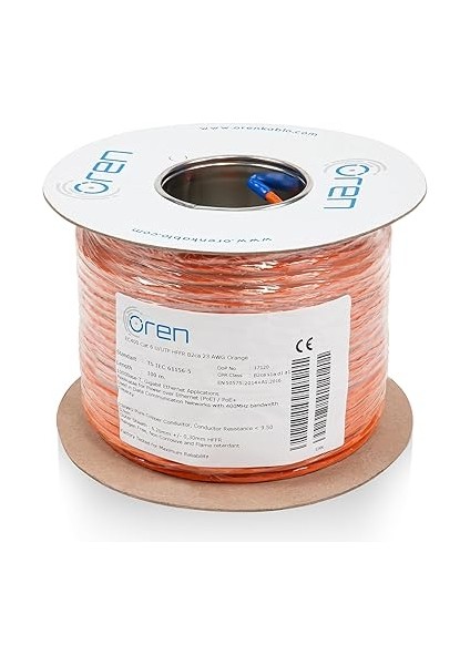 Kablo 100M Cat6 Utp Ethernet Ağ Kablosu Lszh 23 Awg (Turuncu)
