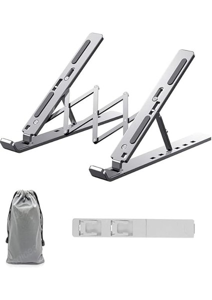 Notebook Standı 2in1 Katlanabilir Taşınabilir Folding Alüminyum Dizüstü Bilgisayar Standı Telefon Standlı 13 Kademeli fiyatları