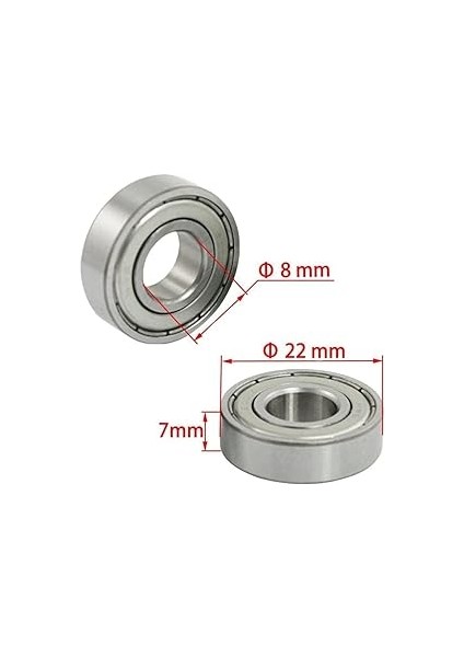 Magnet 5 Adet 608ZZ Rulman - Metal Mühürlü Çok Amaçlı Bilye Rulman - 8X22X7 Ölçülerinde fırsatları