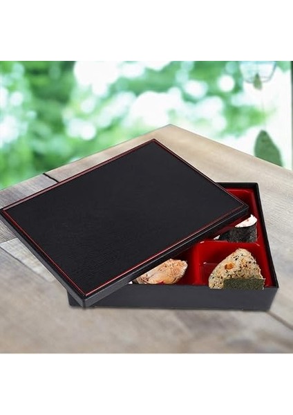 Bölmeli Beslenme Kutusu, Bento Box 5 Izgaralı Yiyecek Kabı, Bento Saklama Kutusu, Taşınabilir Ahşap Kutu, Japon Tarzı, Okul Ofisinde Piknik Için modelleri