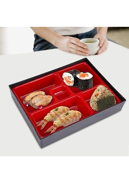 Bölmeli Beslenme Kutusu, Bento Box 5 Izgaralı Yiyecek Kabı, Bento Saklama Kutusu, Taşınabilir Ahşap Kutu, Japon Tarzı, Okul Ofisinde Piknik Için fırsatları