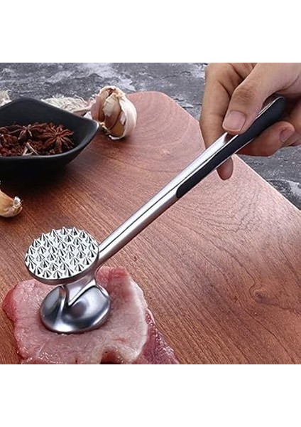 Paslanmaz Çelik Et Döveceği, 22 Cm, Çift Taraflı Başlık, Kaymaz Saplı modelleri