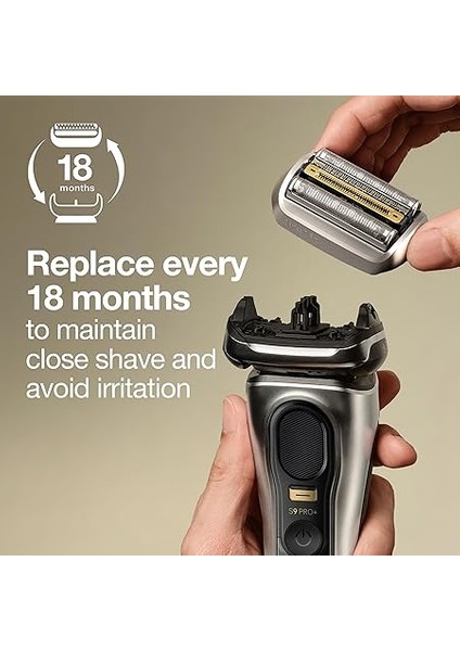 Elektrikli Tıraş Makinesi Yedek Tıraş Parçası 94M, Gümüş, 9 Pro ve Series 9 Tıraş Makineleri Ile Uyumlu modelleri