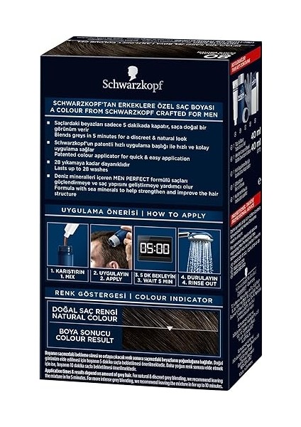 Men Perfect Saç Boyası 80 - Kahve Siyah, 80 ml fiyatları