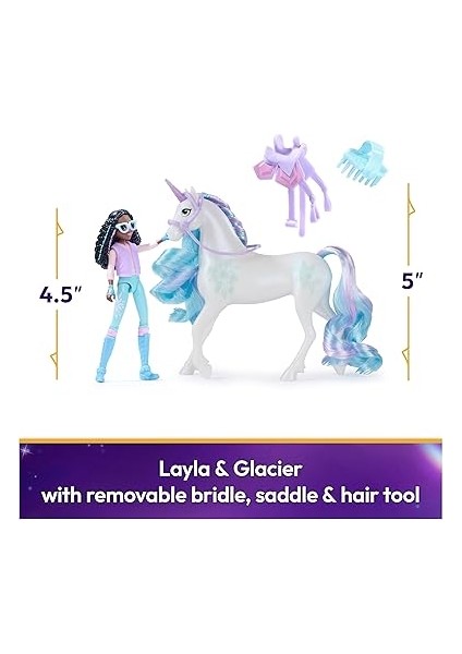 Academy Layla ve Tek Boynuzlu At Glacier Seti – Sevilen Netflix Dizisinden Yaklaşık 12 cm Orijinal Figürler, 4 Yaş+ Için fiyatları